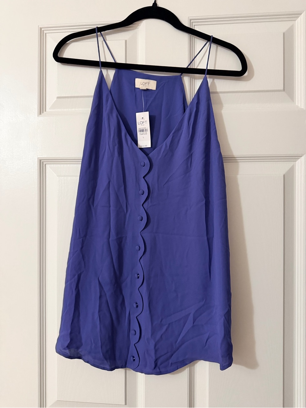 LOFT Vivid Violet Scalloped Button-Front Cami